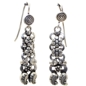 Rajasthan Gems Dangle Earrings 925 Sterling Silver Handmade Women Gift Traditional H694