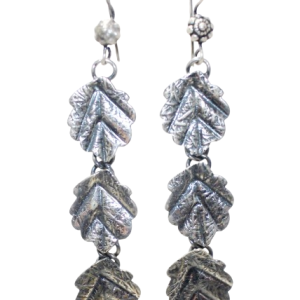 Rajasthan Gems Dangle Leaf Earrings 925 Sterling Silver Handmade Women Gift Traditional H700
