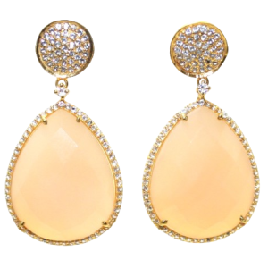 Earrings 925 Sterling Silver Gold Rhodium Designer Natural Onyx Gem Stone & Cubic Zirconia CZ Handmade Gift Women H743