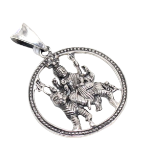 Rajasthan Gems Charm Pendant Locket Goddess Durga 925 Sterling Silver Men Women Unisex Handmade Gift H802