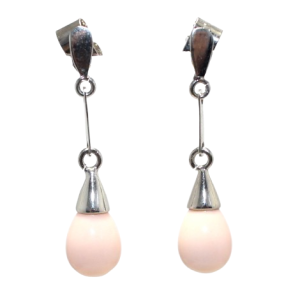 Rajasthan Gems Dangle Earrings 925 Sterling Silver Natural Mother of Pearl MOP Gem Stone Handmade Traditional Women Gift H829