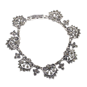 Rajasthan Gems Bracelet 925 Sterling Silver Marcasite Gem Stone Women Handmade Gift Designer H925