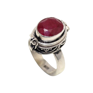 Rajasthan Gems Mens Ring 925 Sterling Silver Persian Turkish Sultan Trinket Box Unisex Men Women Onyx Gem Stone Handmade Gift H949