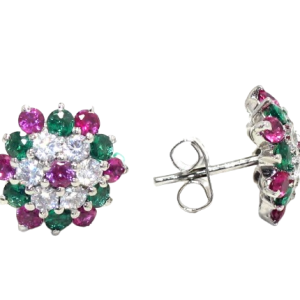 Stud Earrings Ear Tops 925 Sterling Silver Cubic Zirconia CZ Stone Handmade Women Gift i2
