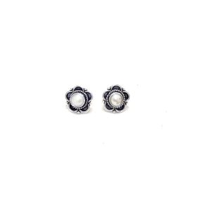 Rajasthan Gems Stud Earrings Tops 925 Sterling Silver Women Freshwater Pearl Gem Stone Handmade Gift i17