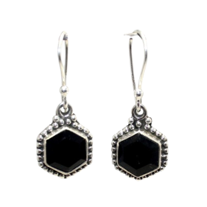Rajasthan Gems Earrings 925 Sterling Silver Traditional Natural Onyx Gem Stone Handmade Gift Women i142
