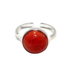 Rajasthan Gems Adjustable Mens Ring 925 Sterling Silver Natural Coral Gem Stone 5.25 carats Handmade Men Gift i97