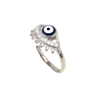 Ring Nazariya Colorful Evil Eye 925 Sterling Silver Cubic Zirconia Stone Women Men Unisex Handmade Gift i153