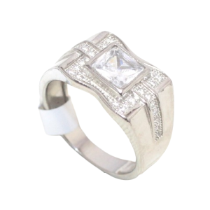 Rajasthan Gems Mens Ring Solid 925 Sterling Silver Men Cubic Zirconia Zircon Stone Stones Handmade Gift i265