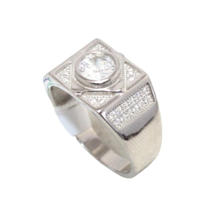 Rajasthan Gems Mens Ring Solid 925 Sterling Silver Men Cubic Zirconia Zircon Stone Stones Handmade Gift i268