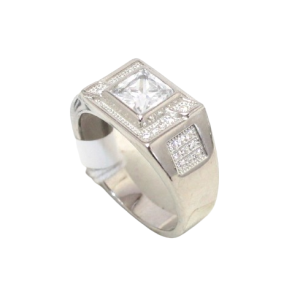 Rajasthan Gems Mens Ring Solid 925 Sterling Silver Men Cubic Zirconia Zircon Stone Stones Handmade Gift i269