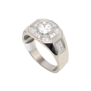 Rajasthan Gems Mens Ring Solid 925 Sterling Silver Men Cubic Zirconia Zircon Stone Stones Handmade Fathers Day Gift i270