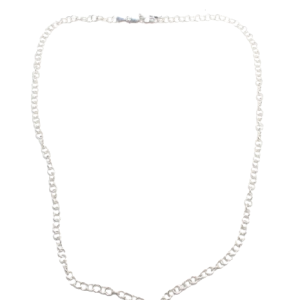 Rajasthan Gems Link Chain Necklace 925 Sterling Silver 17.5" inches Handmade Designer Unisex Men Women Gift i274