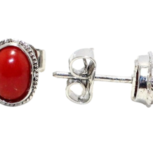 Stud Earrings 925 Sterling Silver Natural Orange Gem Stone Women Handmade Gift i394
