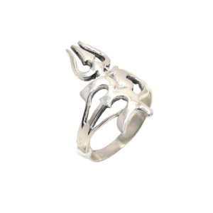 Rajasthan Gems Ring 925 Sterling Silver God Shiv Shiva Mahadev Trishul Trident Om Aum Yoga Men Women Unisex Handmade i414