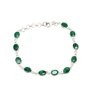 Rajasthan Gems Bracelet 925 Sterling Silver Jewelry Green Onyx Gem Stone Women Handmade Gift i428