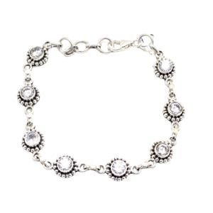 Rajasthan Gems Bracelet 925 Sterling Silver Jewelry Cubic Zirconia Gem Stone Women Handmade Gift i429