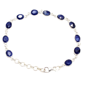 Rajasthan Gems Bracelet 925 Sterling Silver Jewelry Blue Onyx Gem Stone Women Handmade Gift i444