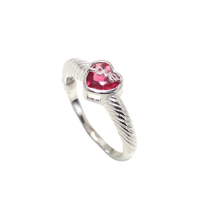 Rajasthan Gems Love Heart Ring 925 Sterling Silver Cubic Zirconia CZ Zircon Stone Women Handmade Gift i462