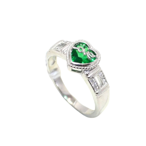 Rajasthan Gems Love Heart Ring 925 Sterling Silver Cubic Zirconia CZ Zircon Stone Women Handmade Gift i464
