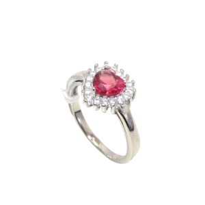 Rajasthan Gems Love Heart Ring 925 Sterling Silver Cubic Zirconia CZ Zircon Stone Women Handmade Gift i466