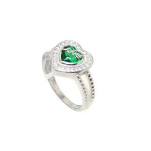 Rajasthan Gems Love Heart Ring 925 Sterling Silver Cubic Zirconia CZ Zircon Stone Women Handmade Gift i470