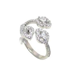 Rajasthan Gems Adjustable Ring 925 Sterling Silver Cubic Zirconia CZ Zircon Stone Women Handmade Gift i474
