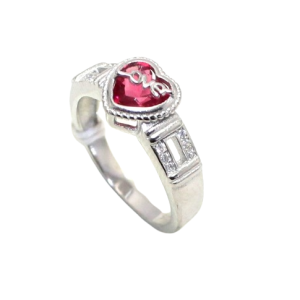 Rajasthan Gems Love Heart Ring 925 Sterling Silver Cubic Zirconia CZ Zircon Stone Women Handmade Gift i475