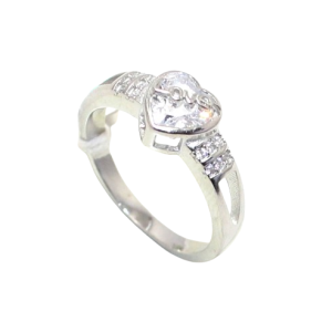 Rajasthan Gems Love Heart Ring 925 Sterling Silver Cubic Zirconia CZ Zircon Stone Women Handmade Gift i481
