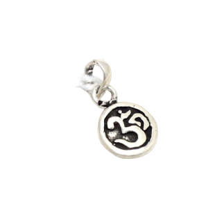 Rajasthan Gems Om Charm Pendant 925 Sterling Silver Meditation Aum Hindu Women Men Unisex Handmade Gift i543