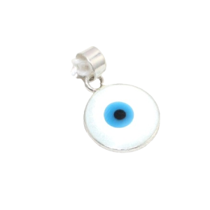 Rajasthan Gems Small Charm Pendant Boho Evil Eye Nazariya 925 Sterling Silver Women Men Kids Unisex Handmade Gift i545